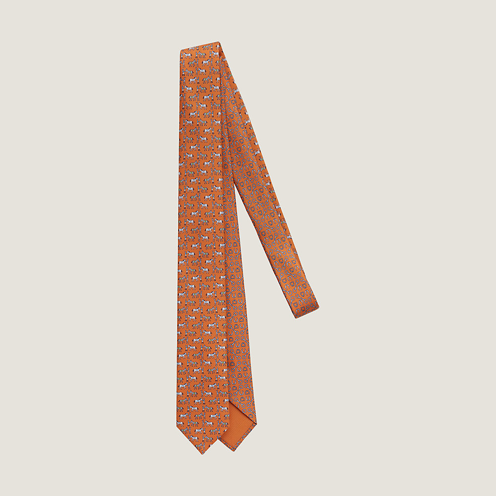 Double 6 Horse Robot & Lucky Charms tie | Hermès Singapore